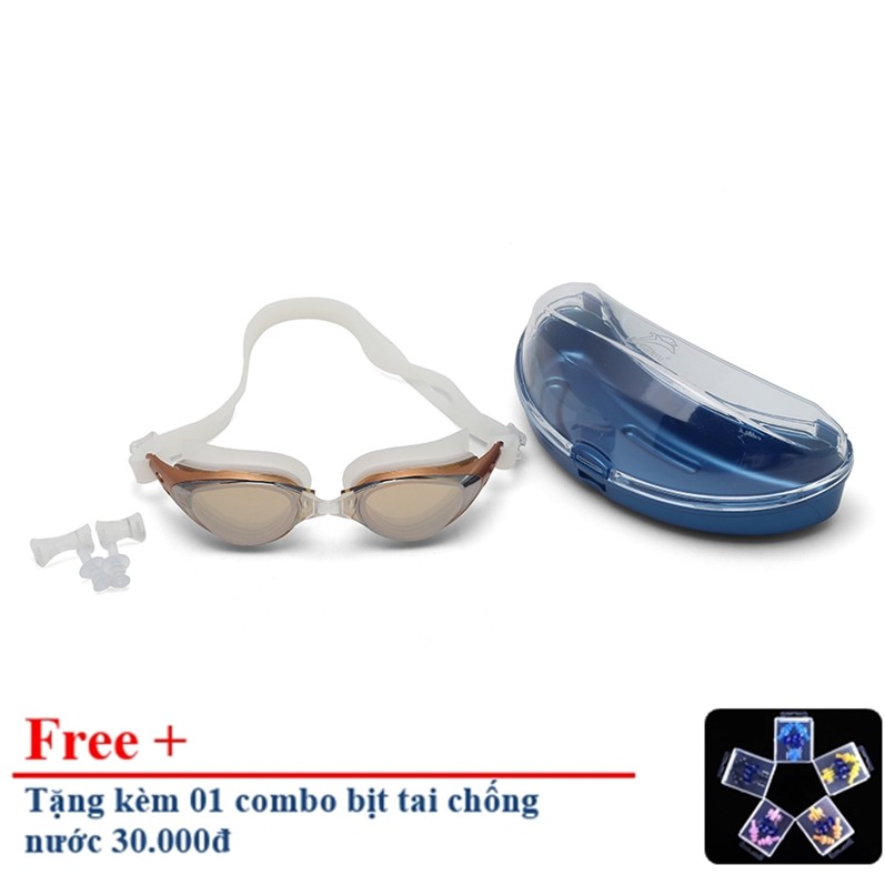 [Combo 2 cực sốc]  Kính bơi tráng gương chống tia UV kèm bịt tai bịt mũi Shenyu KB 1029