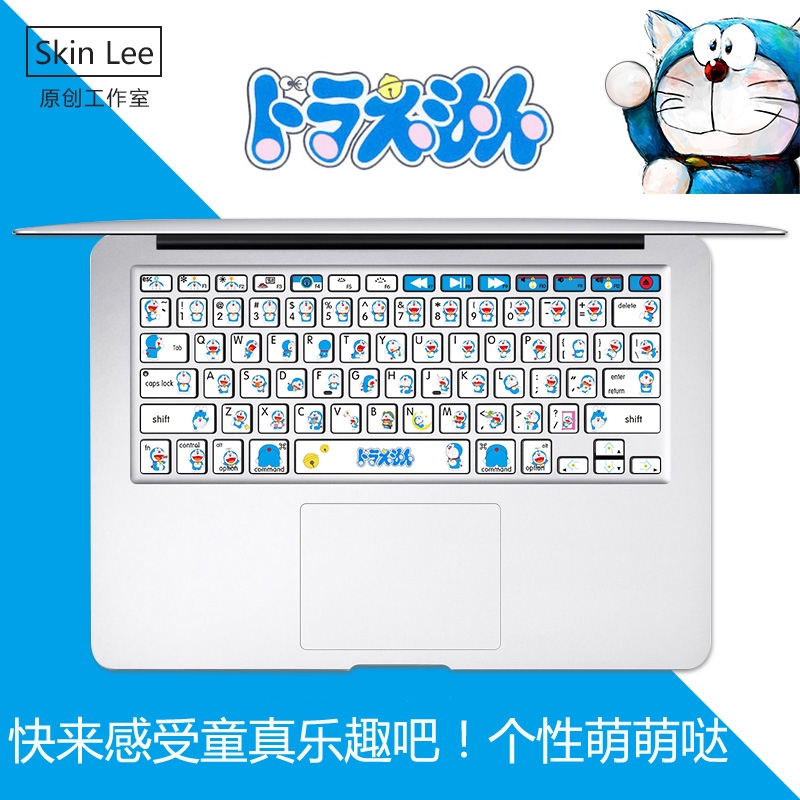 ✁❦Cute Jingling Cat Machine Blue Fat Man A Dream Cartoon Notebook Personality Keyboard Film Sticker Tutorial