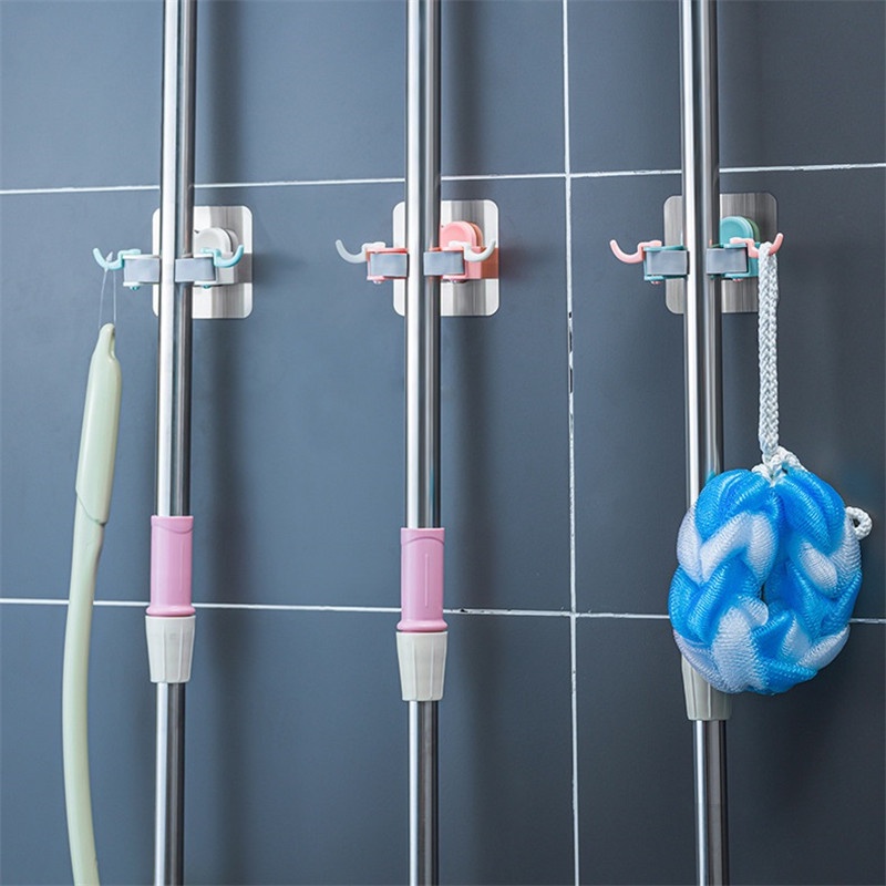 1 cái Cây lau Giá đỡ chổi treo tường Giá treo cây lau nhà Giá để đồ gia dụng Móc treo cây lau Giá đỡ nhà bếp Phòng tắm tổ chức