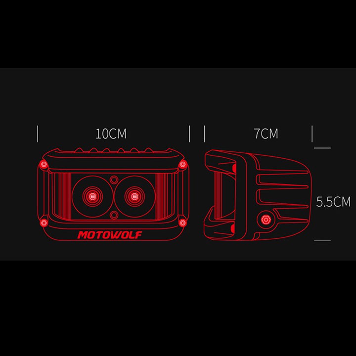 Đèn Trợ Sáng L2 Chính Hãng Motowolf [ 1 chiếc ]