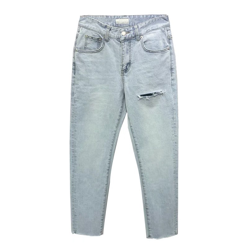 QUẦN JEANS SKINNY RÁCH ĐÙI CO DÃN (kèm hình chụp thật)