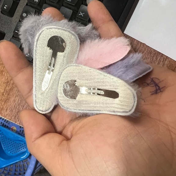 Set 5 Kẹp tóc LÔNG đính nơ đáng yêu cho bé - Nhiều mẫu