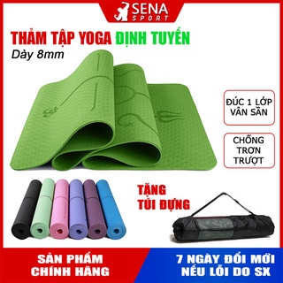 Thảm tập Yoga 8mm in Định tuyến chất liệu TPE lớp cao cấp