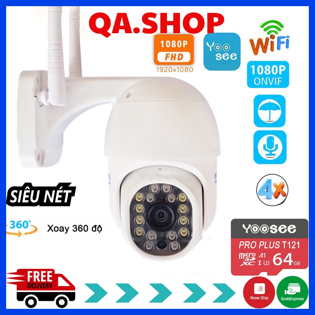 Camera YooSee PTZ mini xoay 360 - Full HD Siêu nét 2.0mpx kèm thẻ nhớ Yoosee 64GB - Cam kết chính hãng | BH 1 năm
