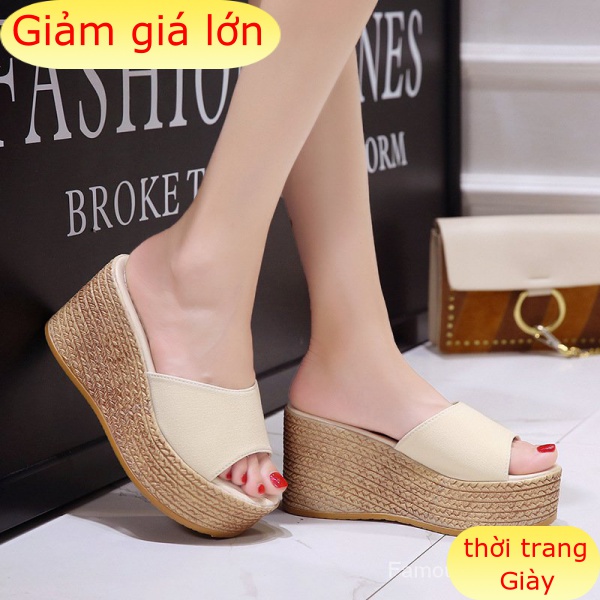 Dép Đế Xuồng 9cm Phong Cách Hàn Quốc Cho Nữ