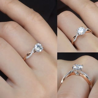Nhẫn đính hôn đính đá zircon thời trang sang trọng cho nữ