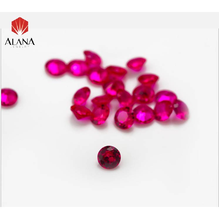 Combo 100 viên đá CZ tròn màu Ruby 5#