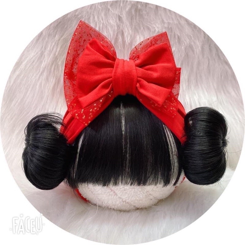 BĂNG ĐÔ TÓC GIẢ 2 BÚI CHO BÉ GÁI 🎈