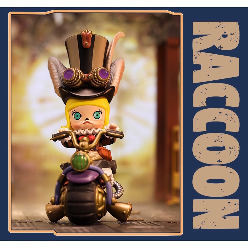 Molly Steam Punk Búp Bê Popmart Mặc Đồ Đi Xe Đạp Hình Động Vật Dễ Thương
