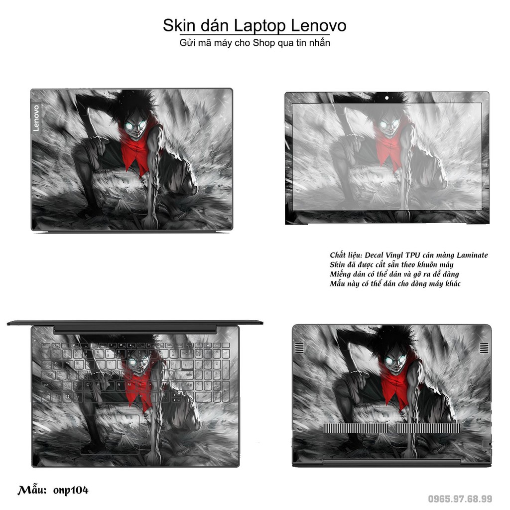 Skin dán Laptop Lenovo in hình One Piece _nhiều mẫu 10 (inbox mã máy cho Shop)