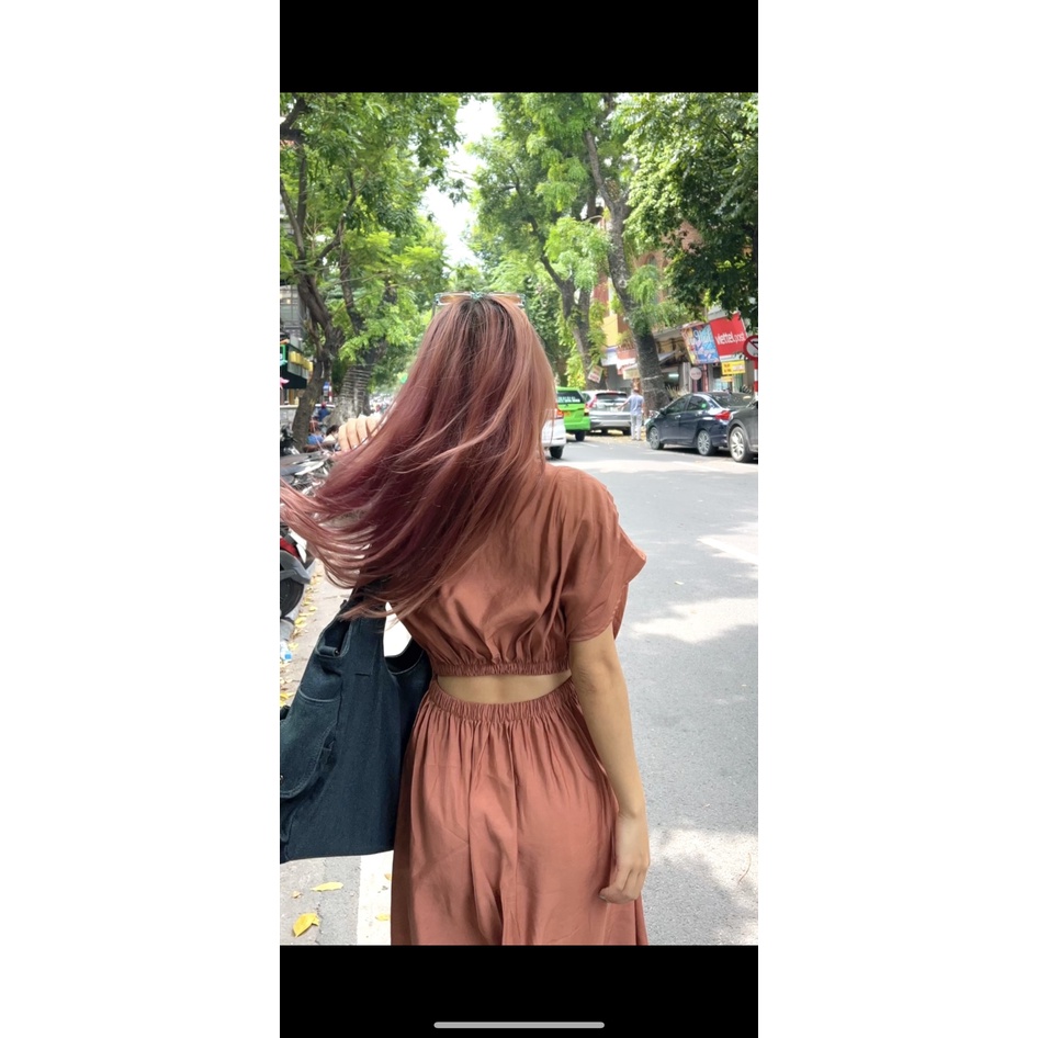 Helen Dress - Đầm cam đất hở lưng dáng dài Remmus cho nữ