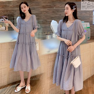 Đầm bầu voan thời trang Hàn Quốc hottrend 2019 A378