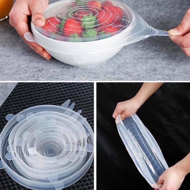 Bộ nắp silicon bọc thức ăn