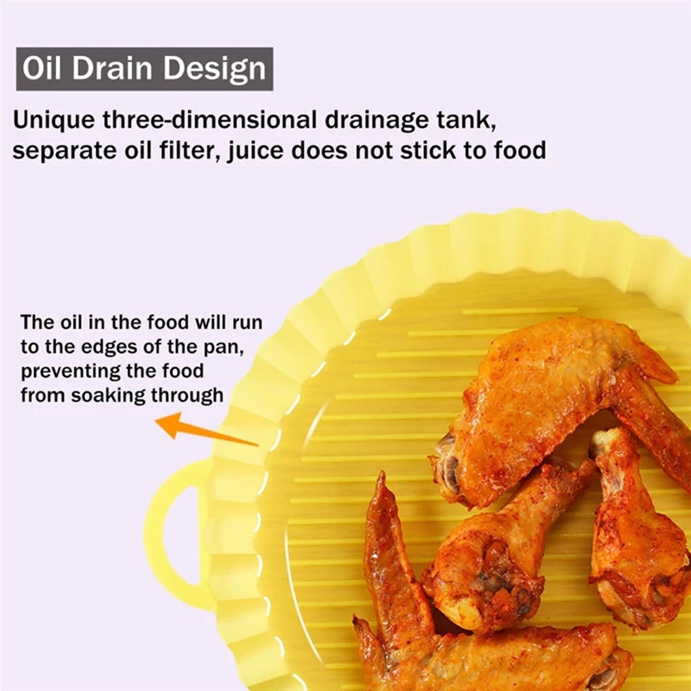 Nồi Chiên Không Dầu Chống Dính Bằng Silicone Sử Dụng Nhiều Lần Hình Tròn