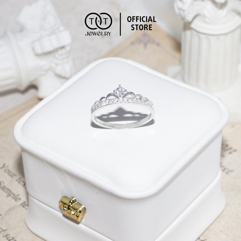 Nhẫn Bạc Nữ T&amp;T Jewelry Vương Miện nạm đá cao cấp NN08