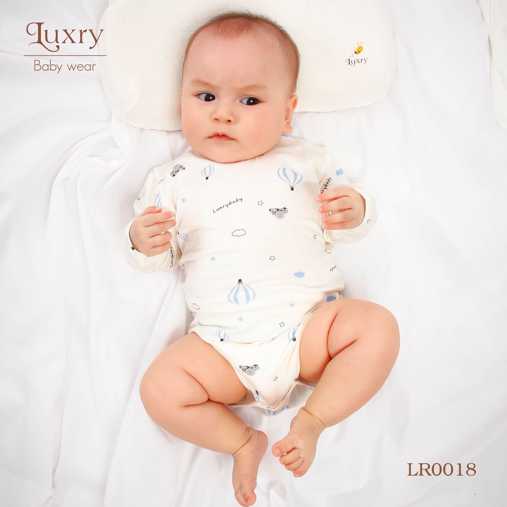 Bộ bodychip dài tay cài lệch đáng yêu dành cho bé sơ sinh nhà Luxry