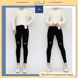 Quần nữ Quần Skinny Q1923ti ôm rách gối cạp cao