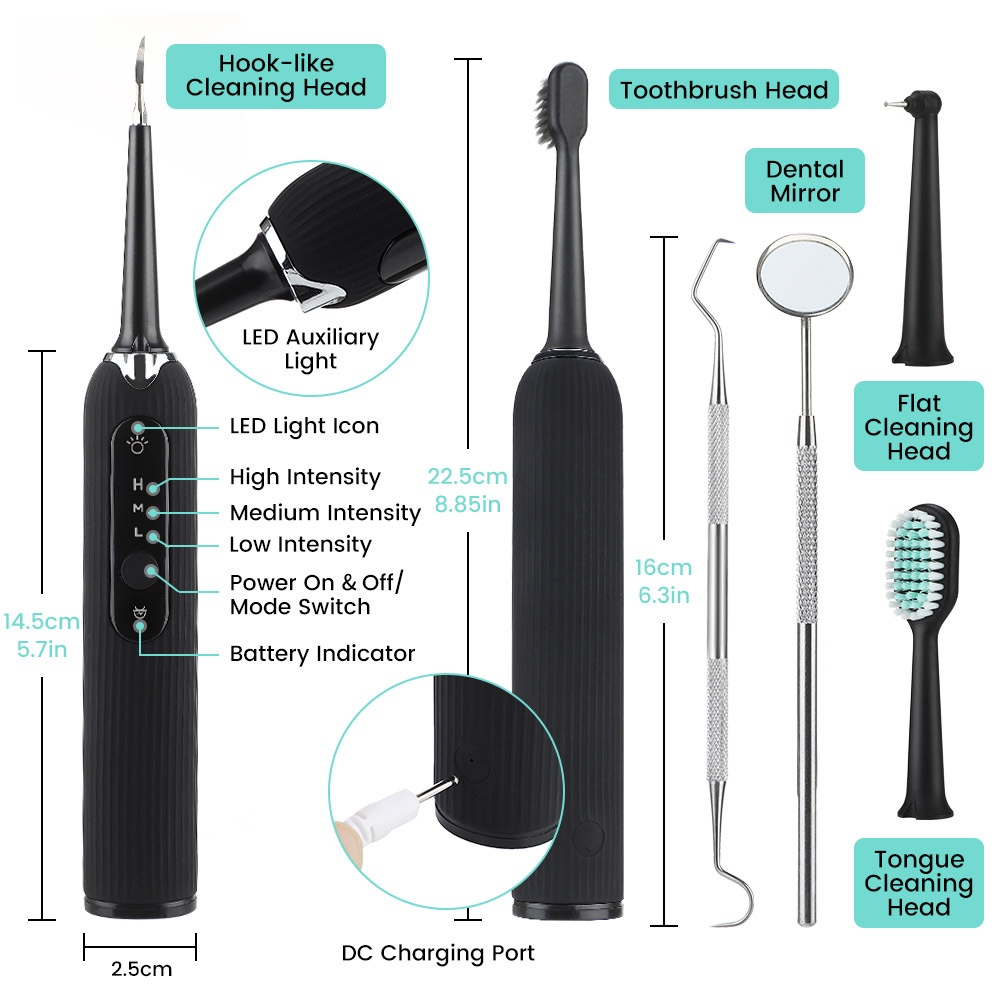 Máy lấy cao răng tại nhà  Dental Cleaning Kit,máy 3 in 1 lấy vôi răng kèm đánh răng chà lưỡi