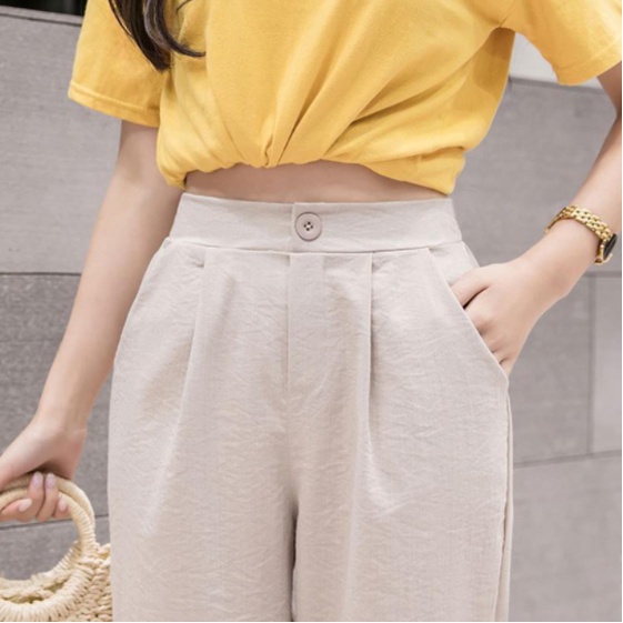 QUẦN BAGGY ĐŨI ĐÍNH KHUY TRƯỚC CẠP CHUN SAU CỰC XINH NHIỀU MÀU