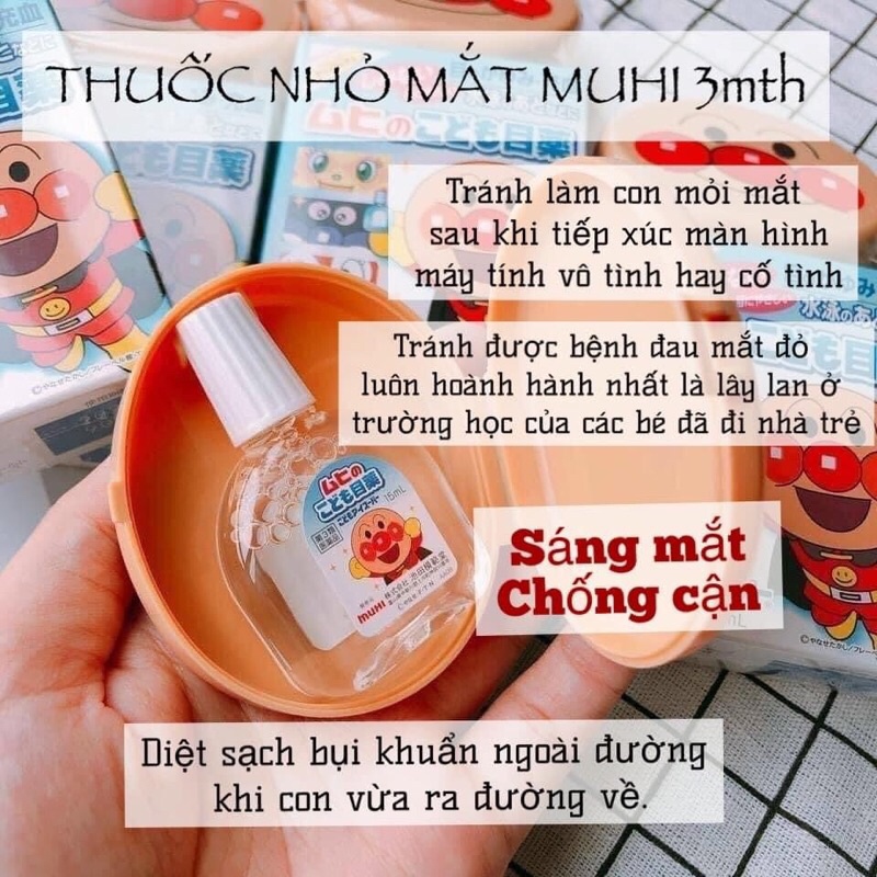Nhỏ mắt muhi cho bé