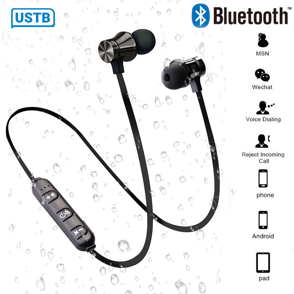 Tai nghe không dây in-ear nhét tai kèm mic Bluetooth 4.2 thể thao có nam châm Xt11 cho iphone android