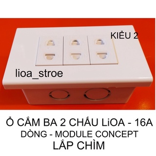 Ổ CẮM BA 2 CHẤU LiOA VỚI MẶT MODULE CONCEPT/