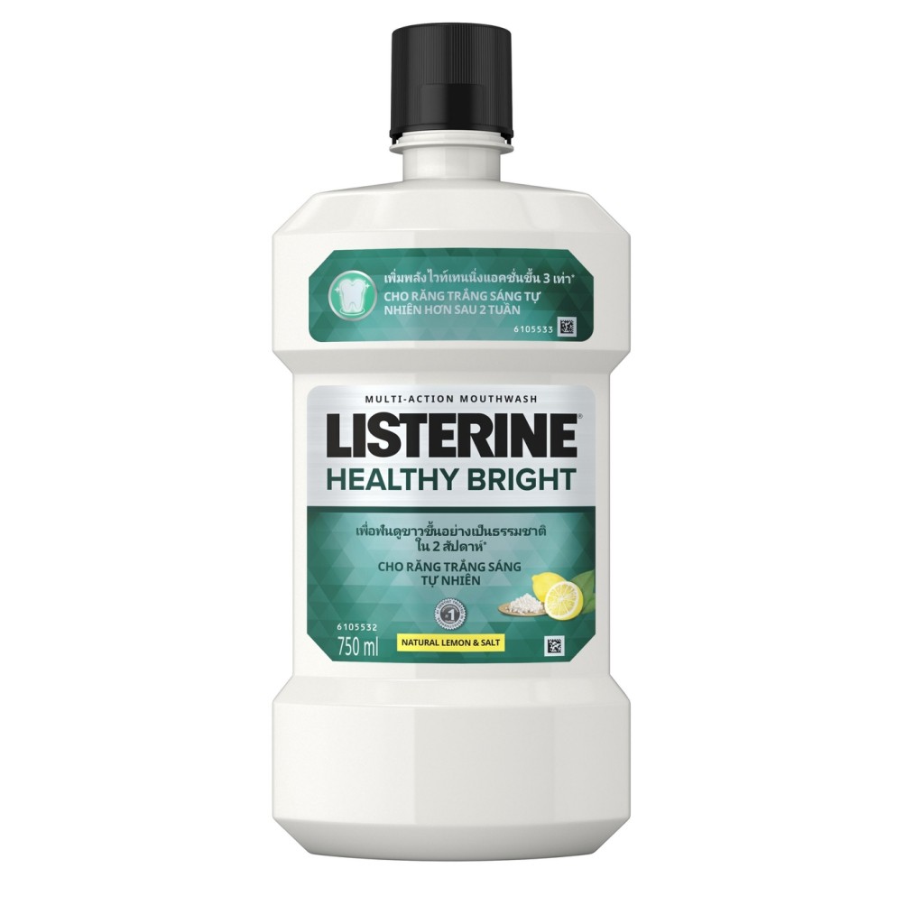 Nước súc miệng Listerine giúp răng trắng sáng Healthy bright 750ml