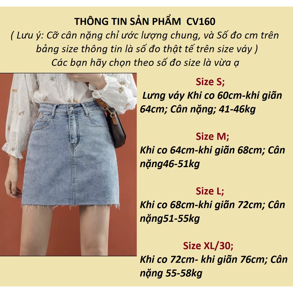 Chân váy jeans co giãn ngắn có lót quần CV160