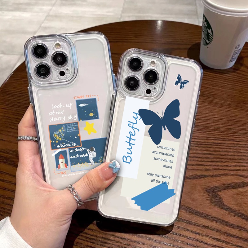 Suntaiho Ốp lưng Ốp điện thoại  dẻo họa tiết bướm chữ cái thích hợp cho IPHONE 13/ PRO/ MAX 12/ PRO/ MAX/ XSMAX/ XR/ 7/ 8 PLUS