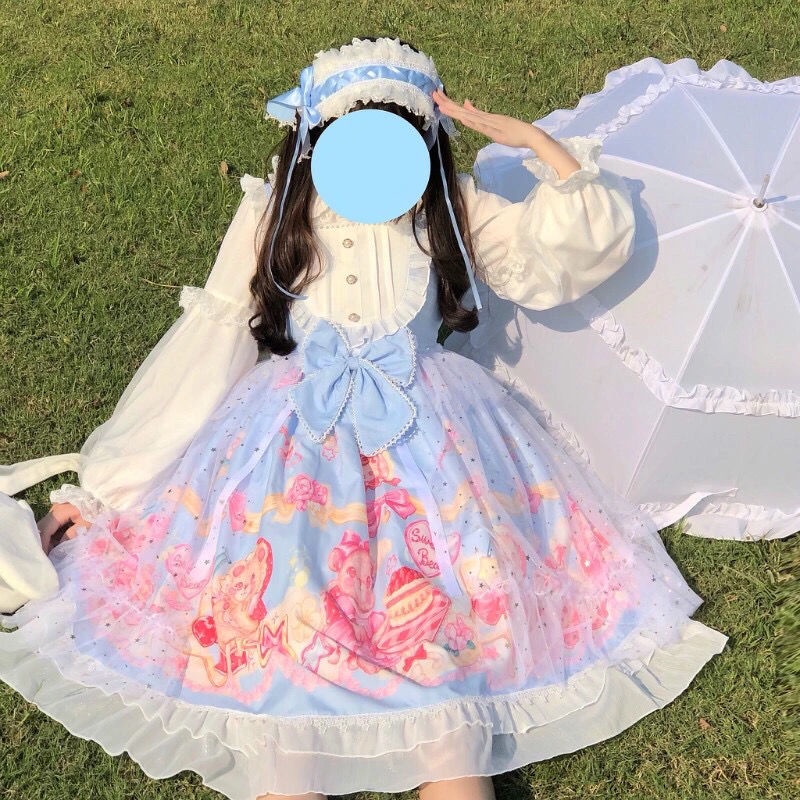 Đầm Lolita Hai Dây Xinh Xắn Dành Cho Bé Gái
