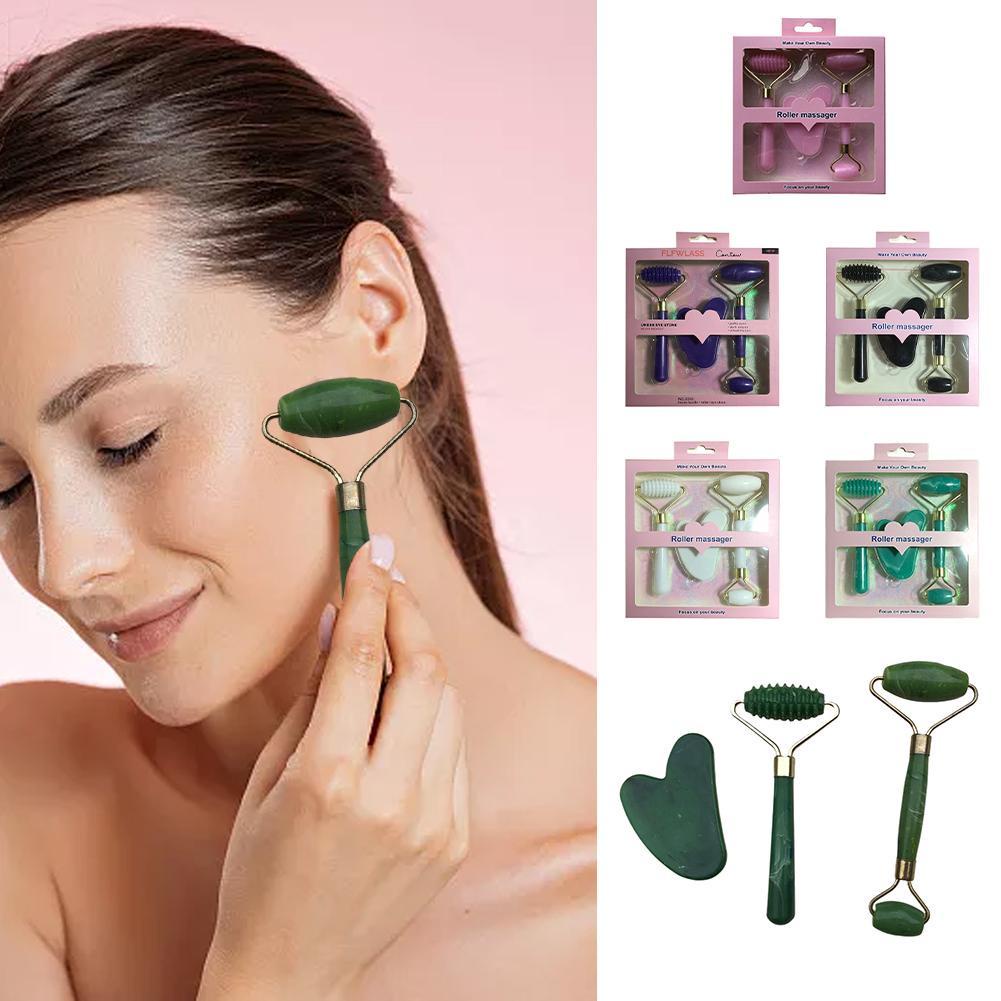 Bộ 3 Cây Lăn Mát Xa Mặt Hai Đầu Bằng Nhựa Resin U0H2