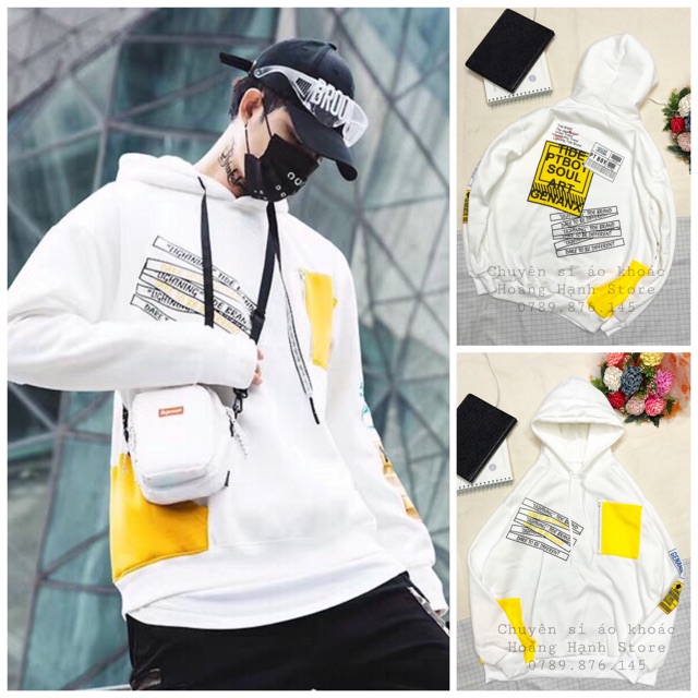 Áo khoác nỉ chui hoddie nam nữ phối túi vàng chất như quả đất | BigBuy360 - bigbuy360.vn