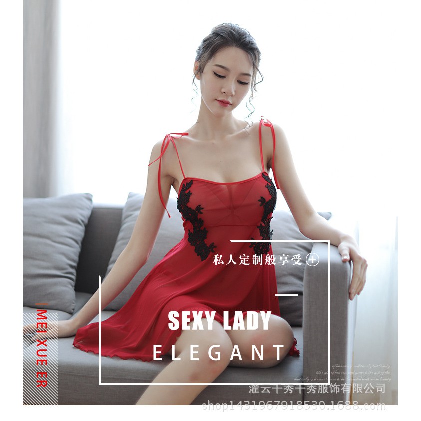 Váy ngủ sexy - Váy ngủ gợi cảm G33- Đầm ngủ gợi cảm - Váy ngủ dây - váy ngủ voan thun - bộ ngủ sexy - váy ngủ hở lưng