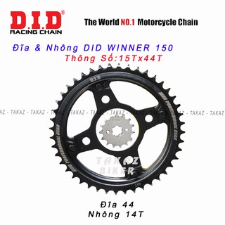 B1 nhông đĩa rời 15t x 44t did winner x - winner 150 - sonic hàng made in thái lan sơn bóng đen siêu bền