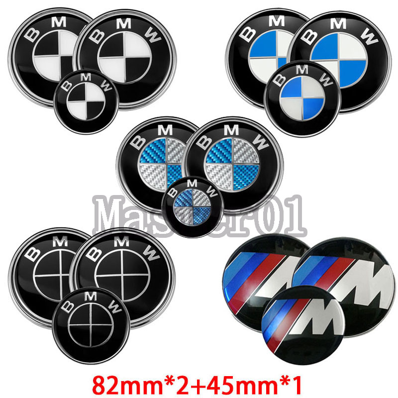 Set 3 Miếng Dán Logo 82mm Cho Xe Ô Tô Bmw E60 E90 E36 E39 E34 E46 E32 82mm