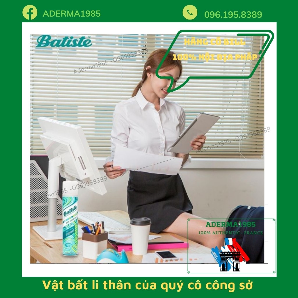 Dầu gội đầu khô Batiste 200ml - Hàng Có Bill - Giúp Mái Tóc Suôn Mượt Bồng Bềnh