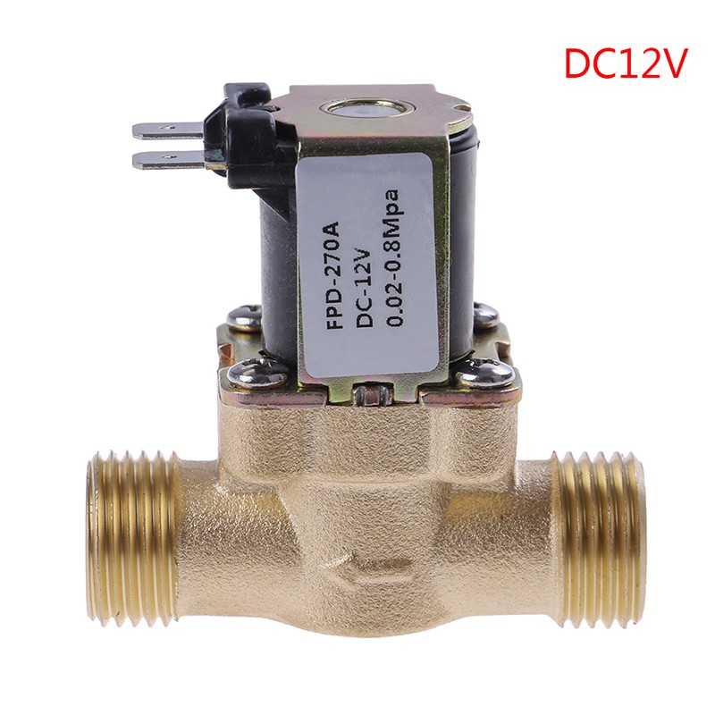 Van điện từ G1/2" DC 12v 24v Ac220V cho hệ thống nước nóng