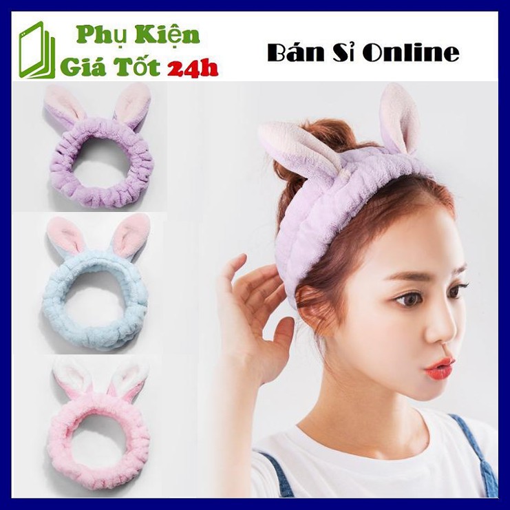 Băng Đô Tai Thỏ 3D Nhung Mềm Siêu Hót