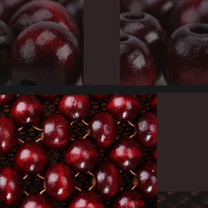 Bộ lót ghế, tấm lưới tựa lưng massage hạt gỗ dùng cho xe ô tô, tích hợp 2 màu