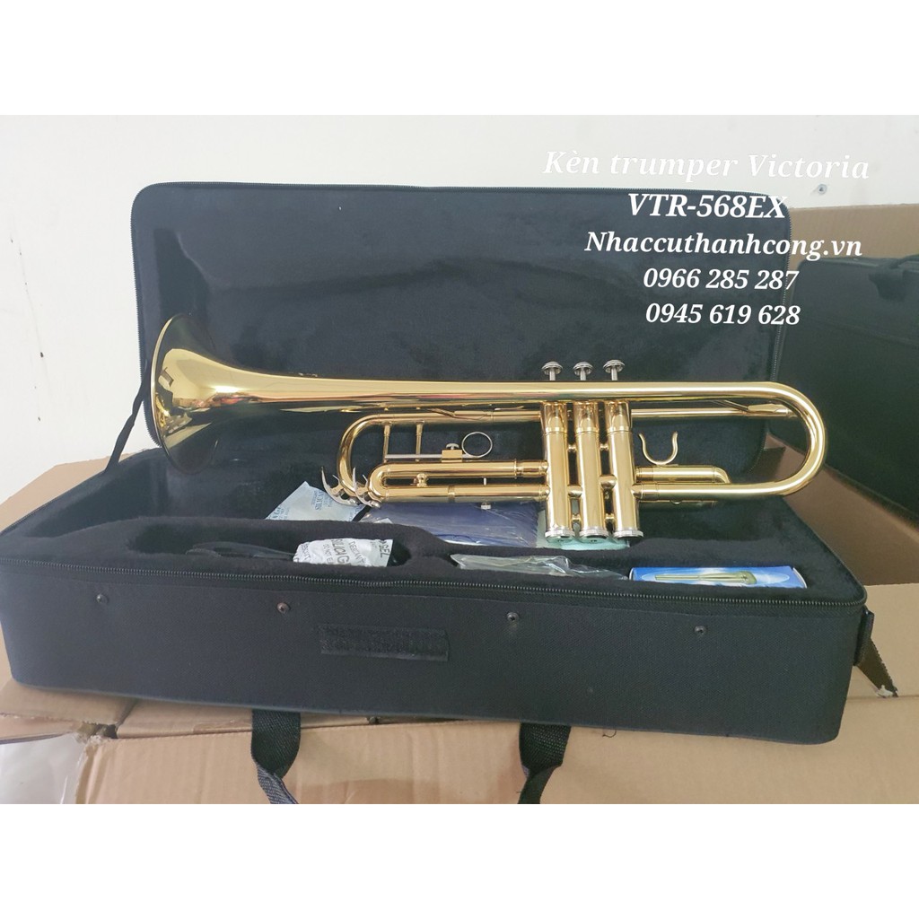 Kèn trumpet Victoria màu vàng giá rẻ( tặng dầu kèn) | TRỐNG KÈN