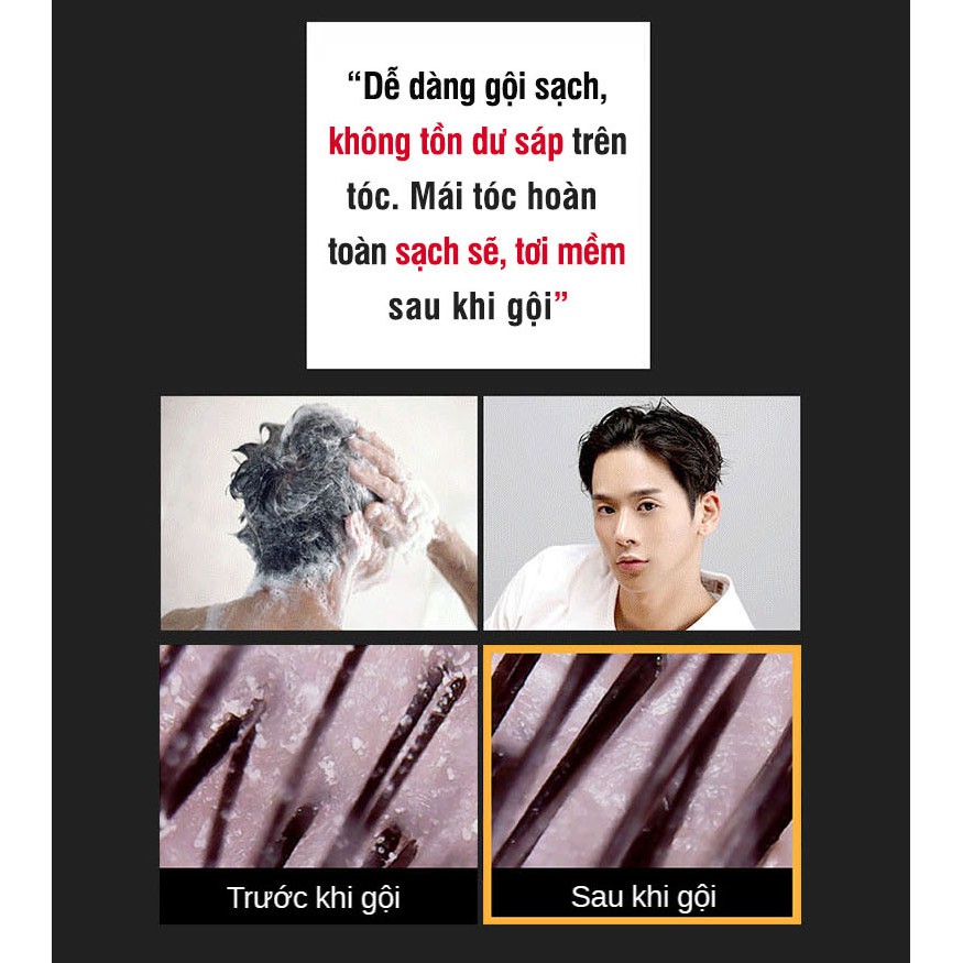 Sáp vuốt tóc nam Dành cho tóc yếu dễ gãy rụng Độ giữ nếp vượt trội DASHU Scalp X Phyton 87 Hard Wax 100ml SAP08