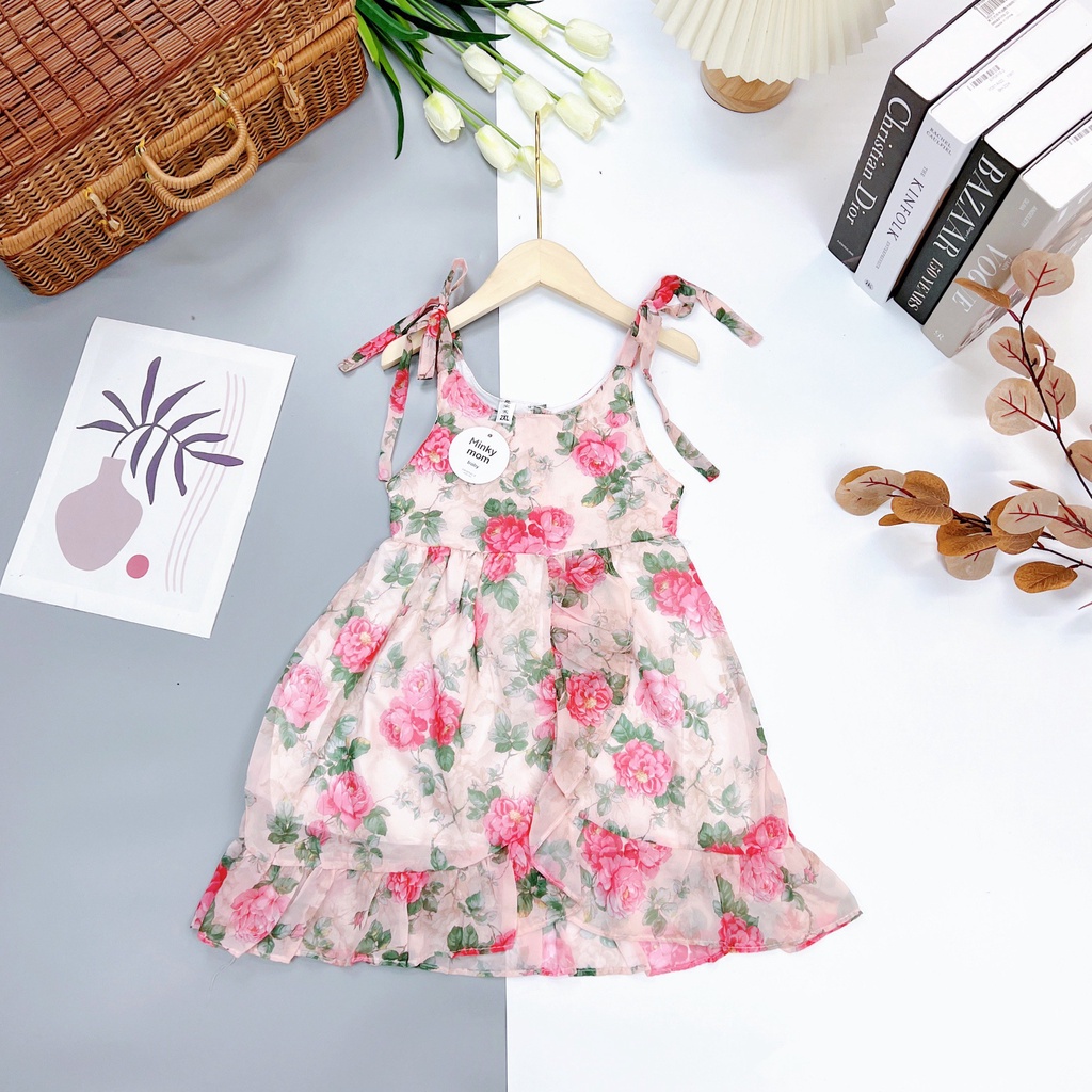 Váy cho bé gái vải voan hàn cao cấp V10 size từ 14 – 28kg, đầm công chúa CHAMIDA xinh xắn, đáng yêu