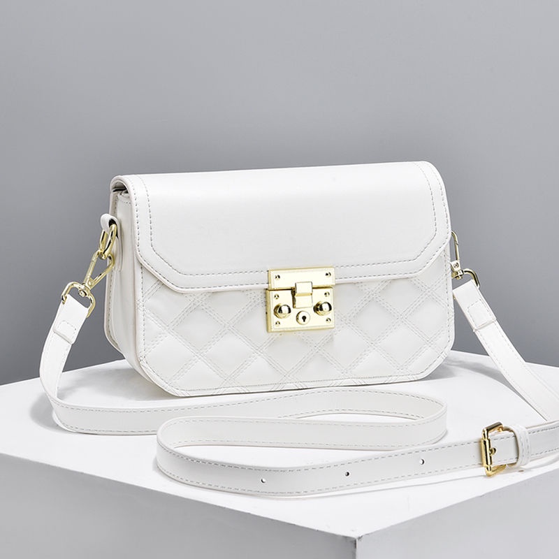 Túi Xách Đeo Vai Hình Vuông Cỡ Nhỏ Màu Trơn Phối Dây Đeo Sợi Xích Thời Trang Cho Nữ