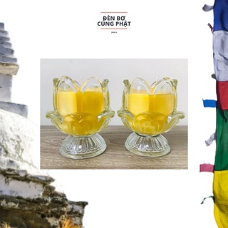 Đèn bơ cúng Phật JVALA - Sen Vàng Hỷ Lạc (hộp 2 ly)