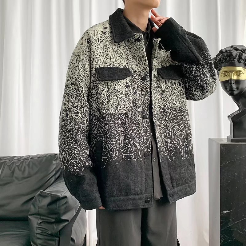 Áo khoác bóng chày dáng rộng in họa tiết cá tính thời trang hàn quốc cho nam