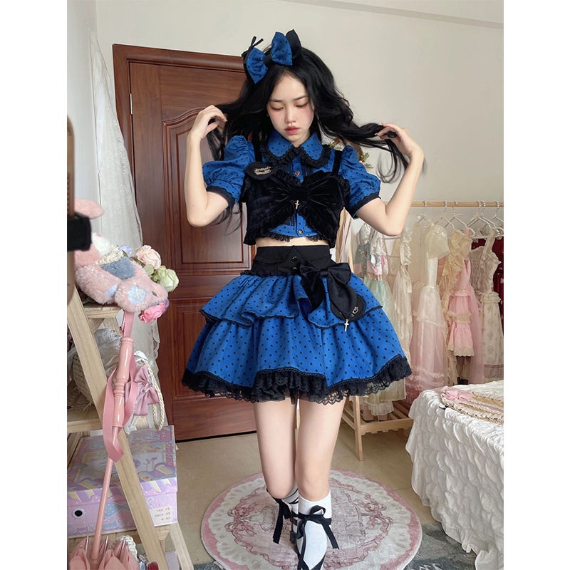 Bộ Áo + Chân Váy Hai Dây Họa Tiết Chấm Bi Phong Cách Thời Trang Mùa Hè Mới Dành Cho Nữ 2022