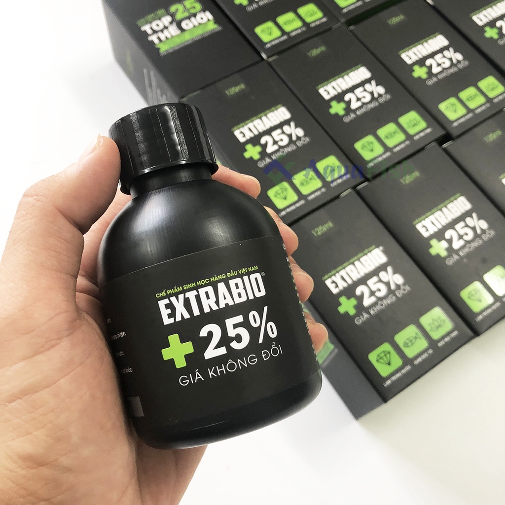 Vi sinh Extra Bio 125ml, vi sinh bể cá, hồ cá giúp làm trong nước, khử mùi tanh hôi, giảm độc tố, ngăn ngừa rêu hại