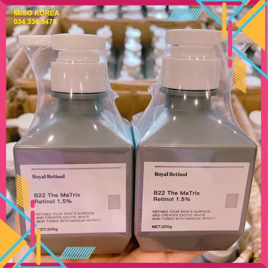 Kem ủ kích trắng body Retinol 1.5% (chai 200g) - Royal Retinol B22 The Matrix