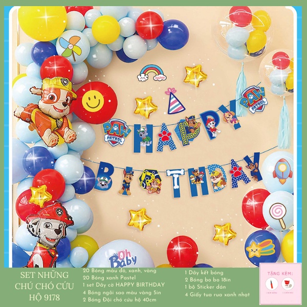 [TPHCM] Set trang trí Sinh Nhật Chủ Đề Hoạt Hình Vui Nhộn Cho Các Bé - MBBDecor