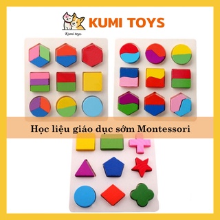 Combo 3 bảng xếp hình Montessori cho bé thông minh Kumi toys